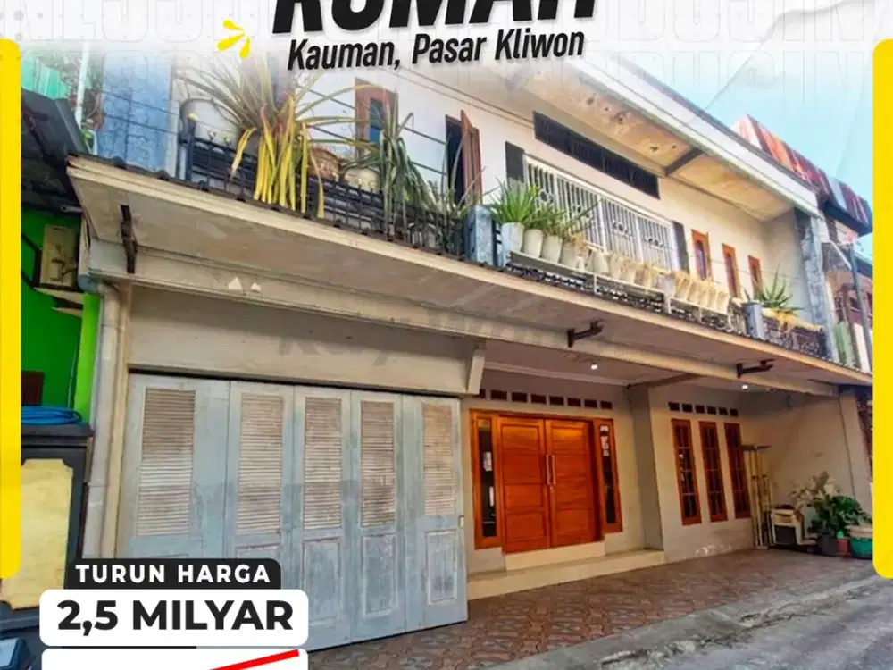 Dijual Rumah Mewah 2 Lantai di Kawasan Wisata Kampung Batik Kauman Solo