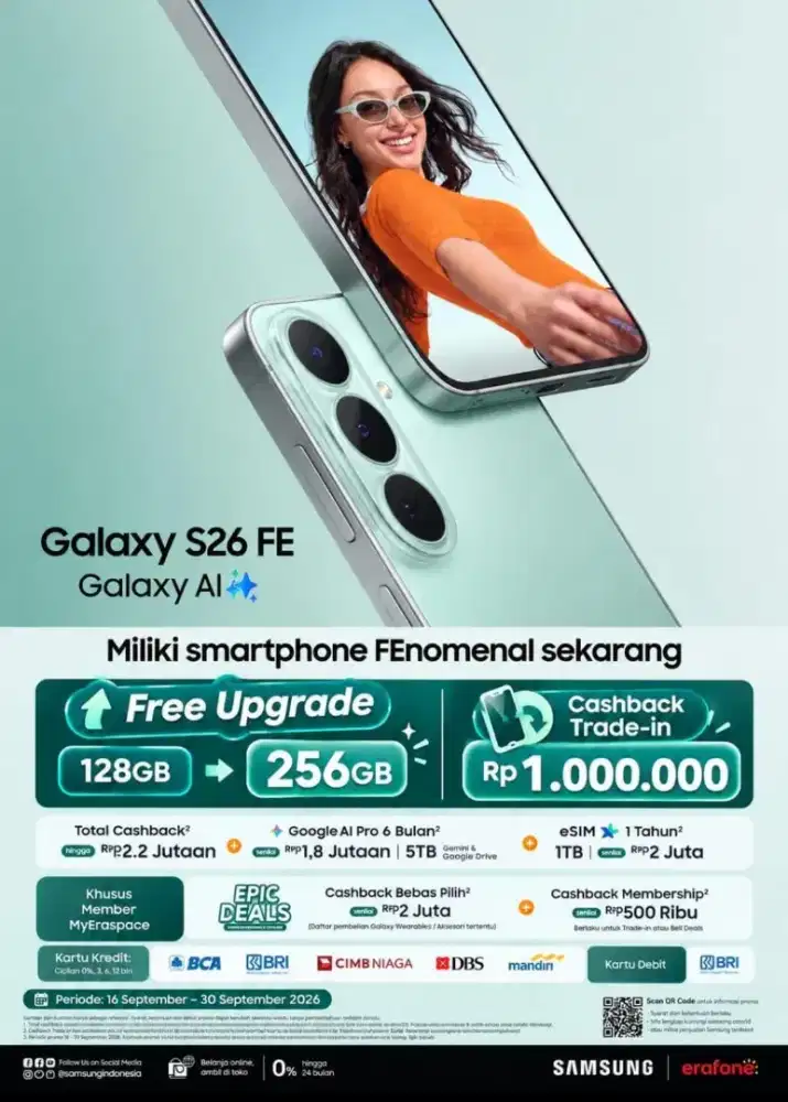 S26fe promo free upgrade memory bayar 128 dapet 256