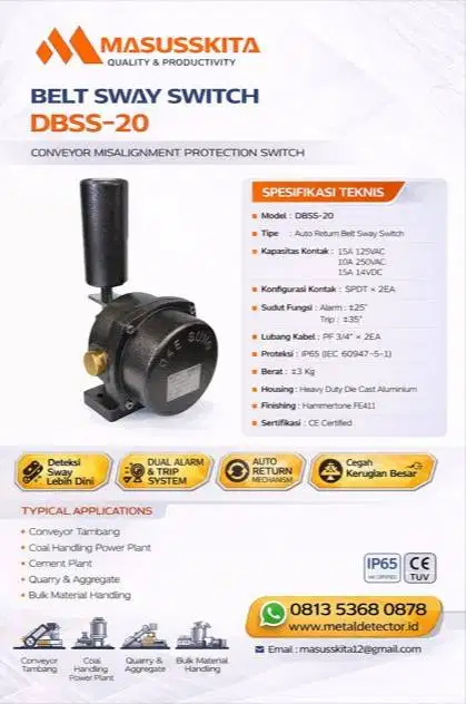 Belt Sway Switch DBSS-20 Conveyor Misalignment Protection Switch