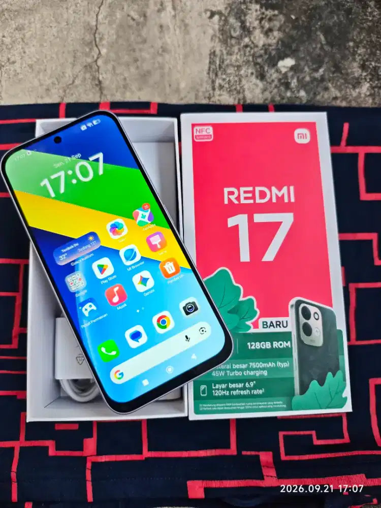 Redmi 17 6/128 Fullset ori segel mulus garansi ON