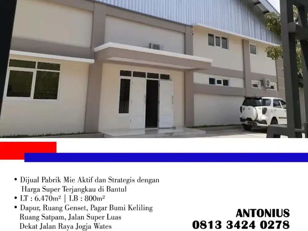 Dijual Pabrik Mie Aktif dan Strategis dengan Harga Super Terjangkau di Bantul