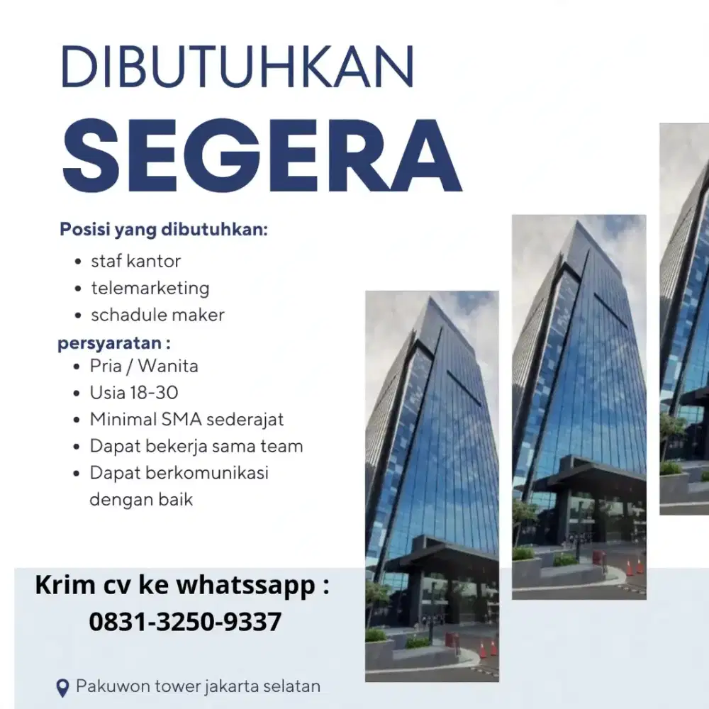 Info loker di jaksel