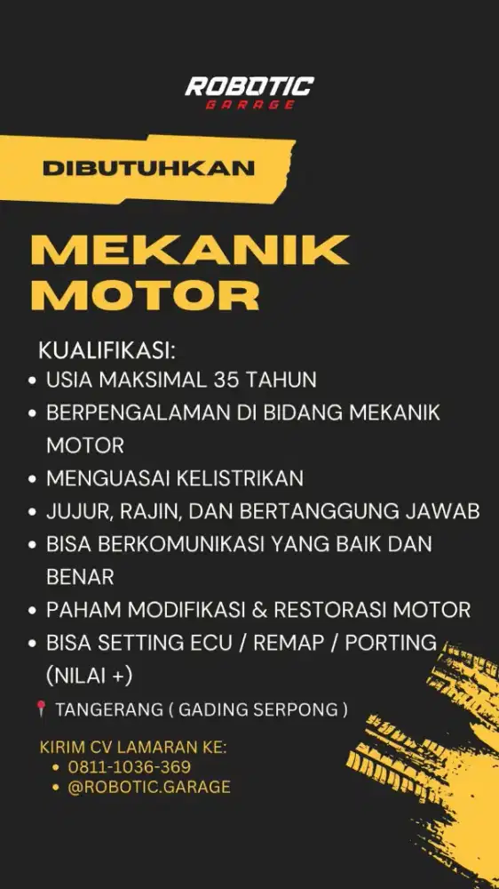 Lowongan Kerja Mekanik