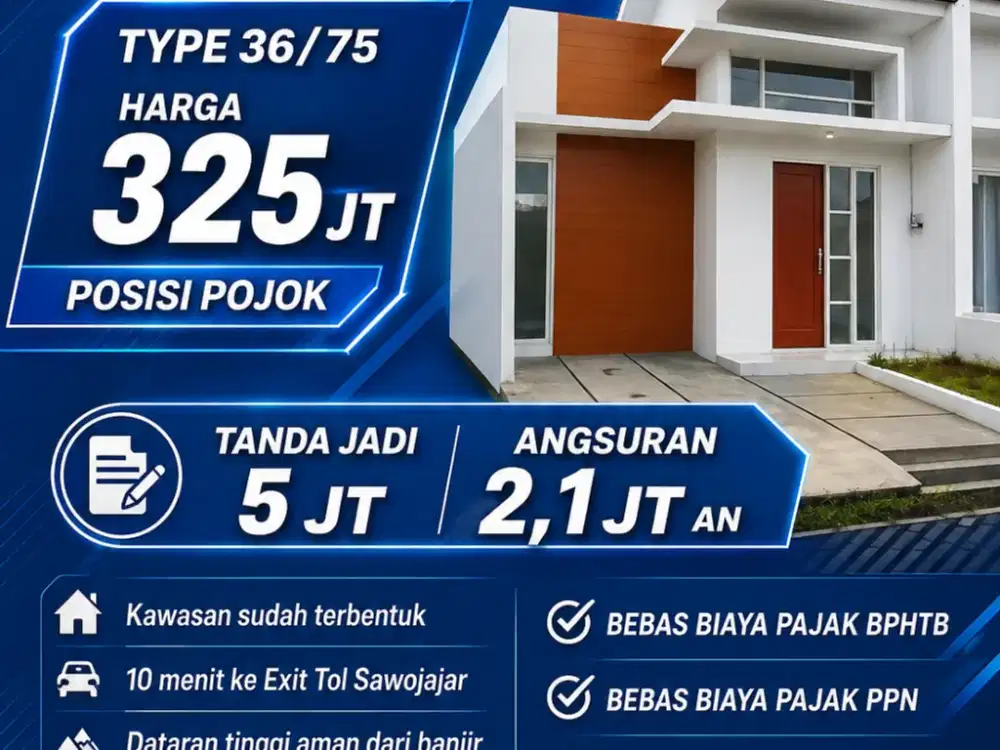 RUMAH MURAH 300 JT AN DEKAT SAWOJAJAR MALANG