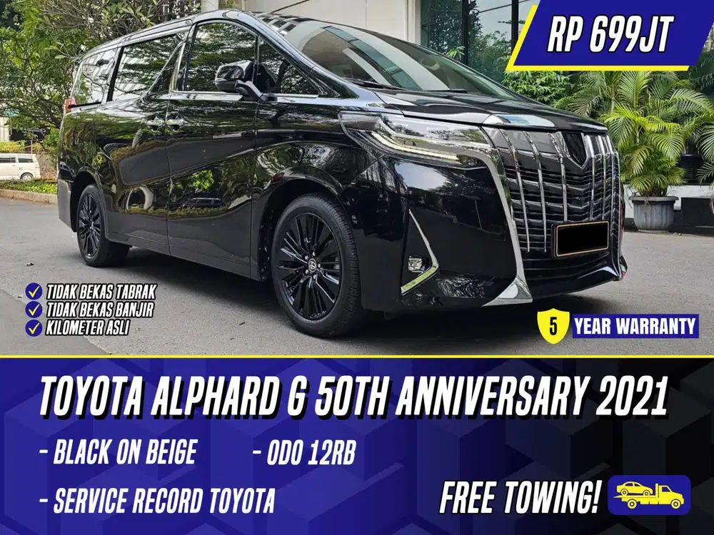 Toyota Alphard G 50th Anniversary 2021 Black on Beige Hitam