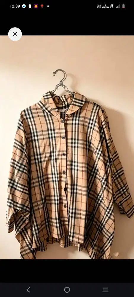 Kameja wanita model tartan / blouse plaid gaya elegan