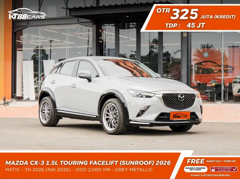 Mazda CX3 Touring 1.5 facelift sunroof 2025 pemakaian 2026 abu matic