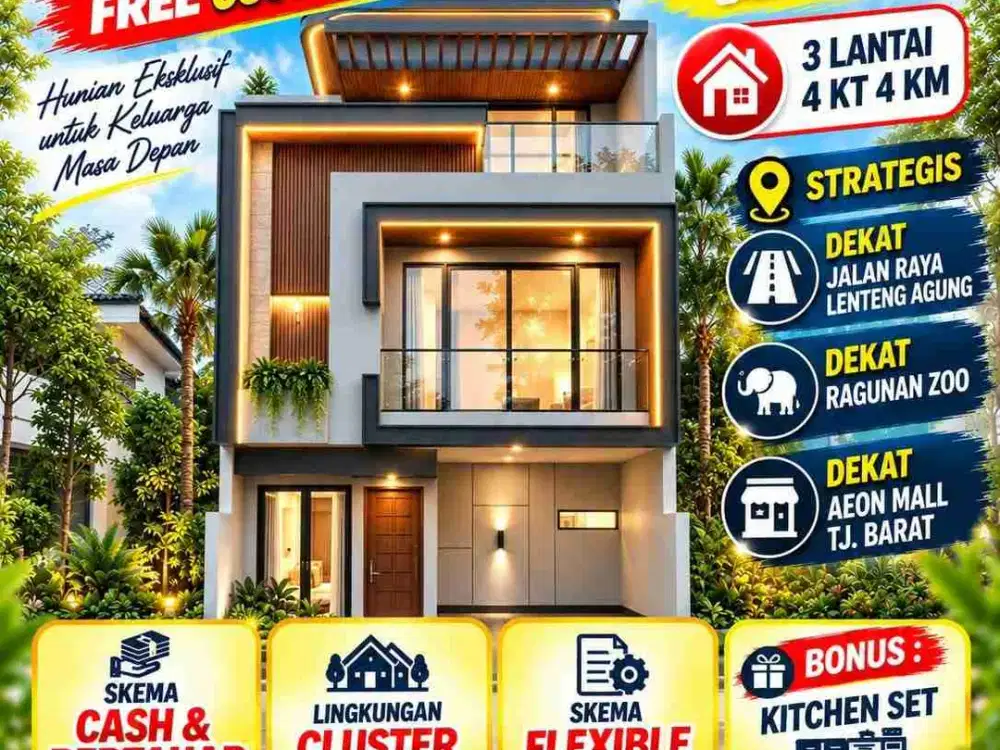 RUMAH INDENT BISA CUSTOM LAYOUT DI KEBAGUSAN JAKSEL MULAI 1,65 M