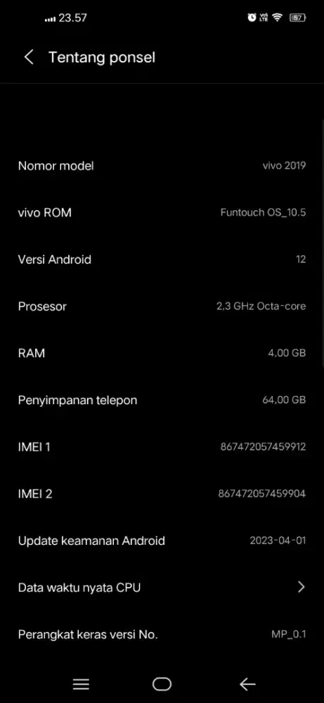 Vivo y30i + charger
