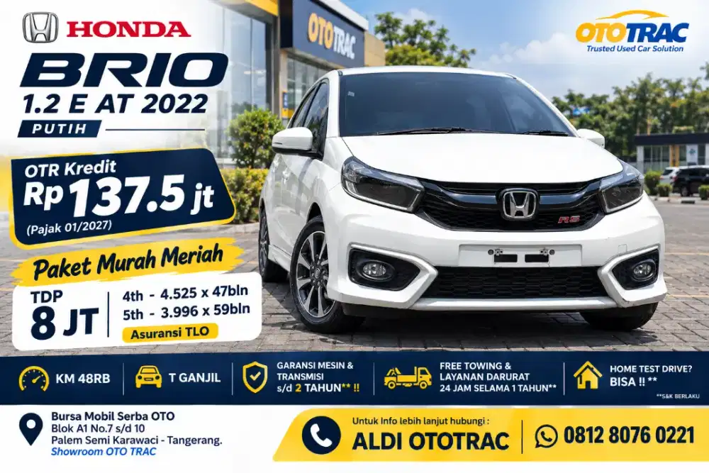 CIAMIK ‼️ HONDA BRIO 1.2 E AT 2022 PUTIH