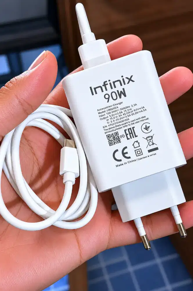 Charger Infinix 90W — fast Charging Desimal aktif kondisi Baru
