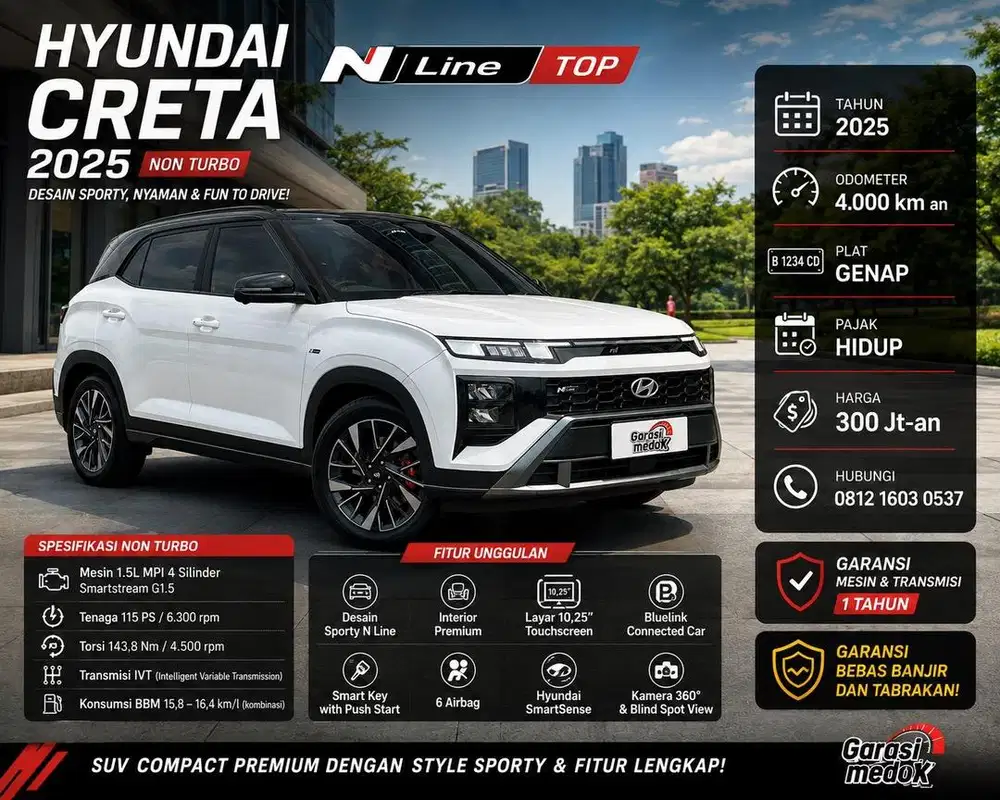 Hyundai Creta N Line TOP 2025 pk 2026 Antik Low KM Murah Bekas Genap