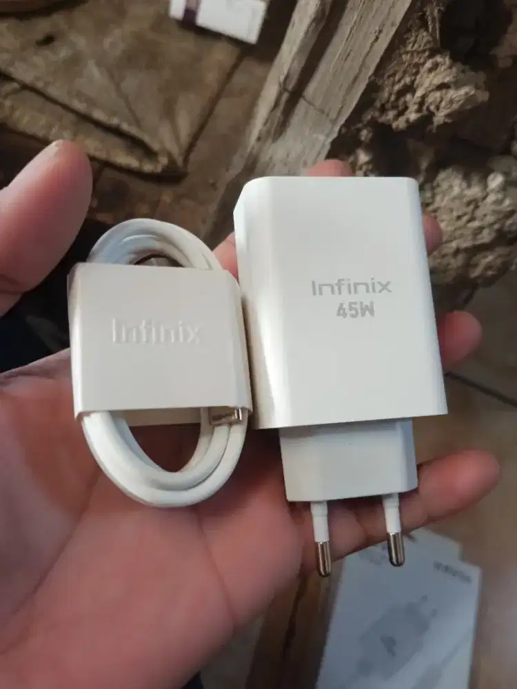 Charger Infinix 45W — fast charging note 40 lengkap Fullset