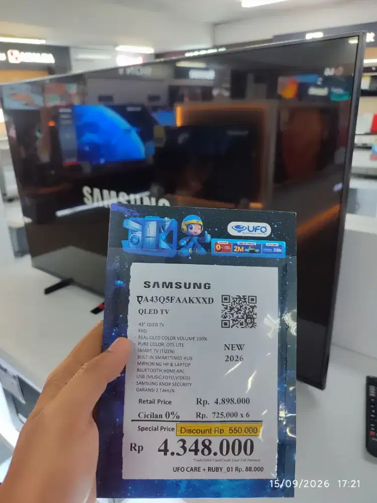QLED TV Samsung 43 Bisa kredit free DP Bunga ringan