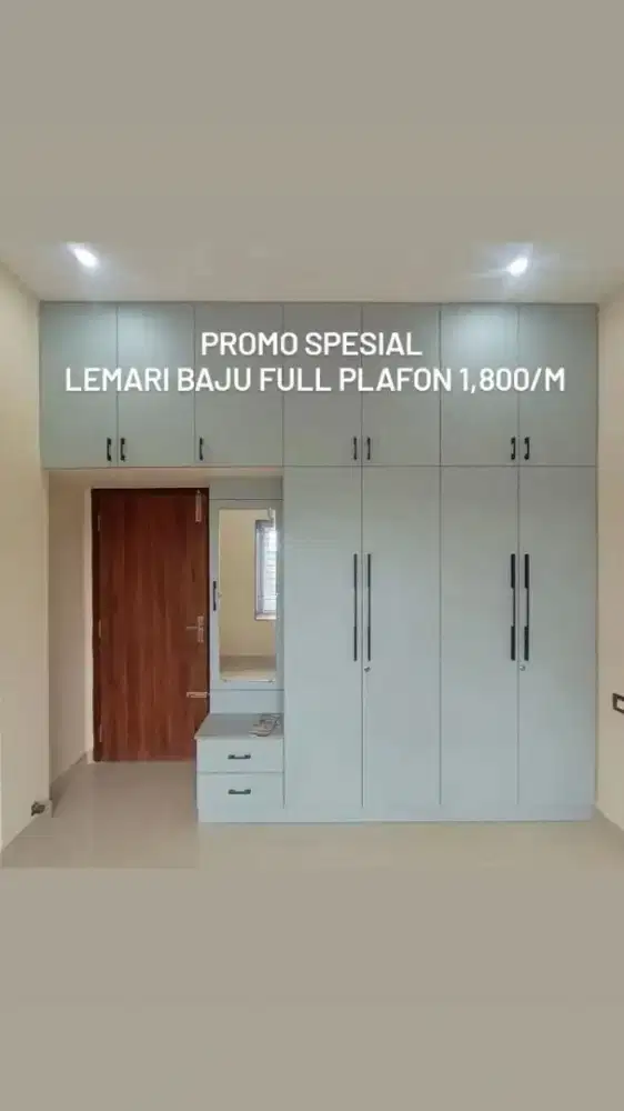 Lemari baju custom full plafon