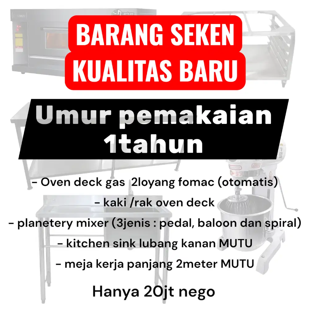 Dijual perlengkapan baking , pemakaian 1tahun.