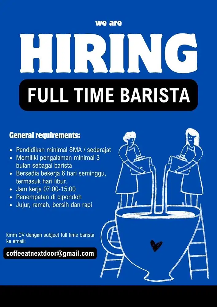 Lowongan barista full time