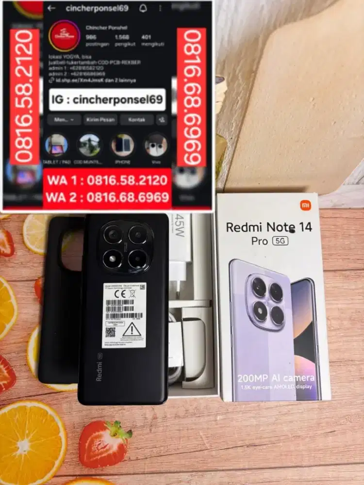 Jual hp likeNEW REDMI NOTE 14 PRO 5G 8/256 istimewa