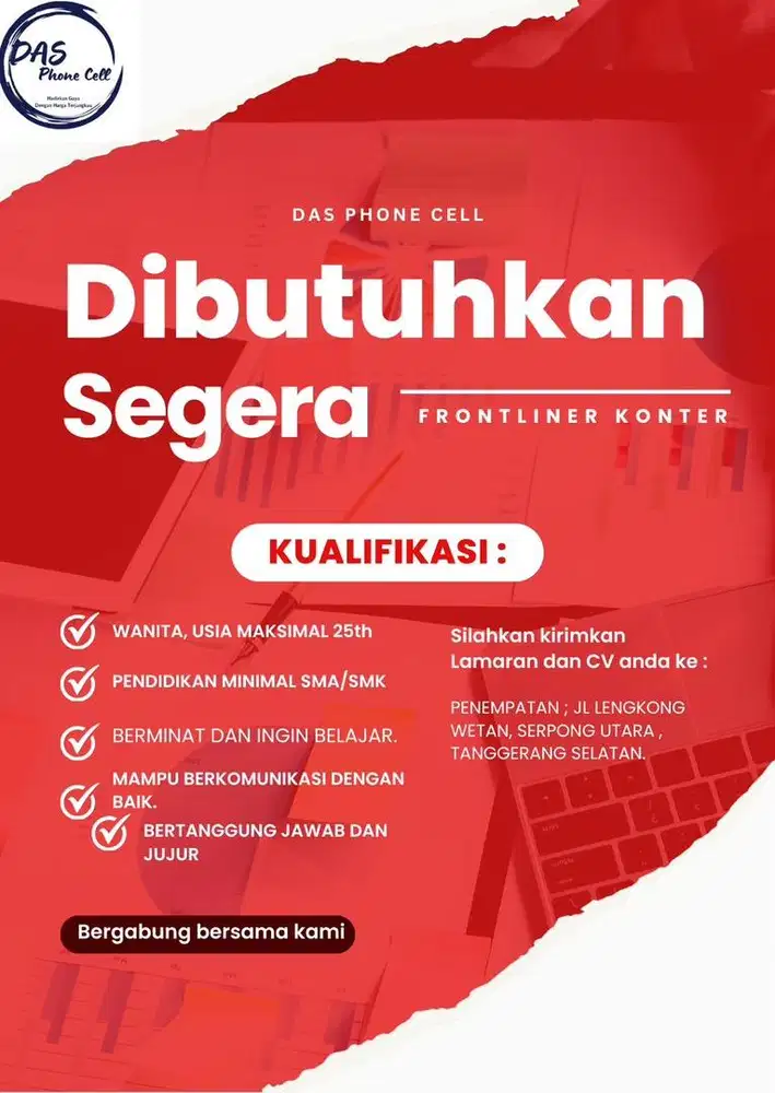 LOWONGAN KERJA PENJAGA KONTER HP