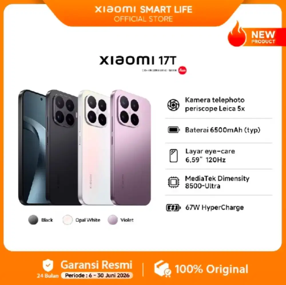 XIAOMI 17T 12/512GB Leica Camera + Free Tumbler +CashBack UP To 500K