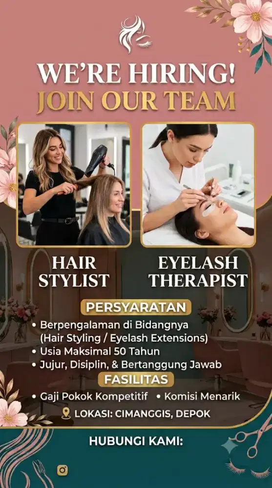 Lowongan Kerja Salon – Hair Stylisth & Eyelash Therapist