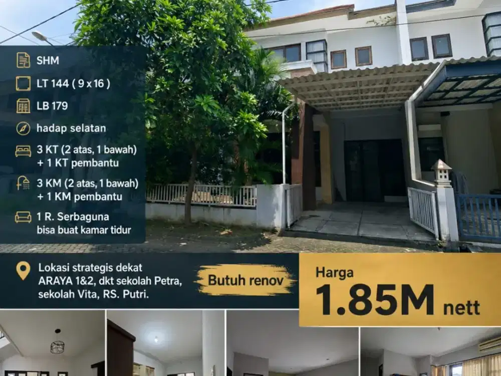 CA1261 DIJUAL RUMAH BAGUS TERMURAH SHM DI KOALA REGENCY SURABAYA
