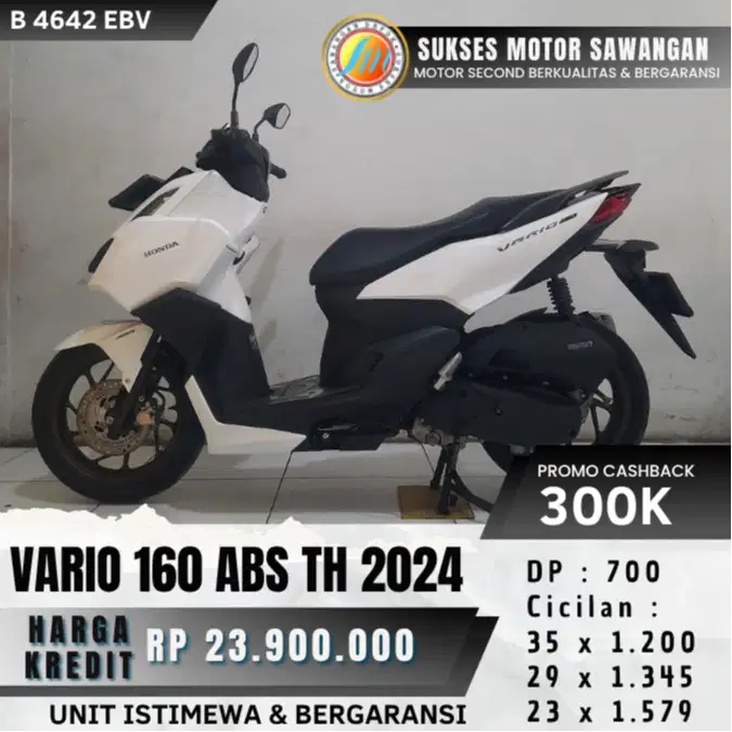 DP 700 RIBU HONDA NEW VARIO 160 ABS TH 2024 PUTIH MULUS BERGARANSI