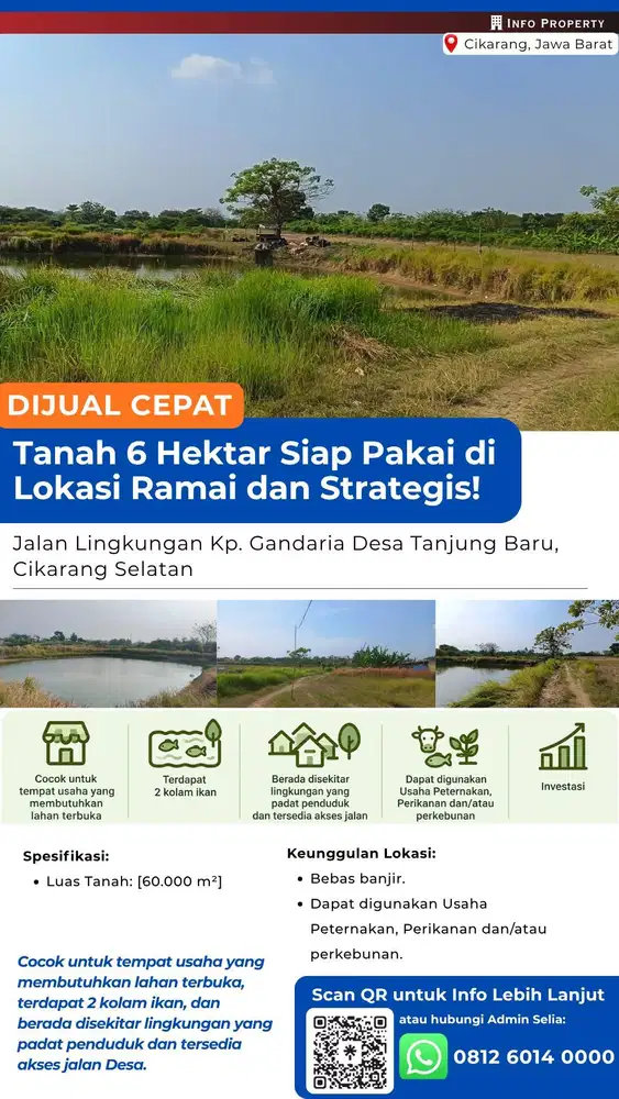 [Jual] Tanah Siap Pakai di Lokasi Ramai dan Strategis!