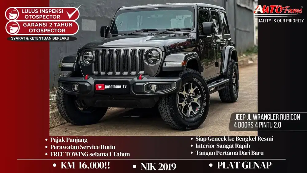 KM16RB Jeep JL Wrangler Rubicon 4 Doors 4 Pintu 2.0 NIK 2019 Granite C