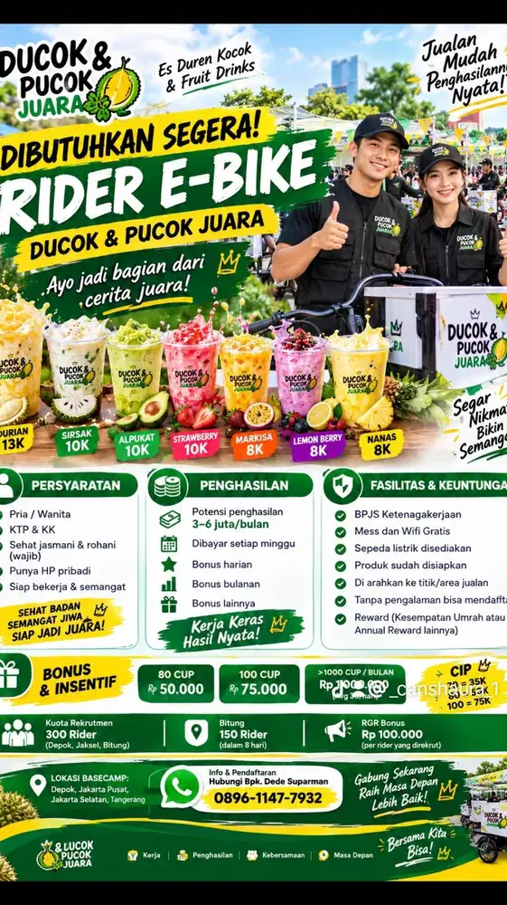 Butuh segera karyawan rider barista