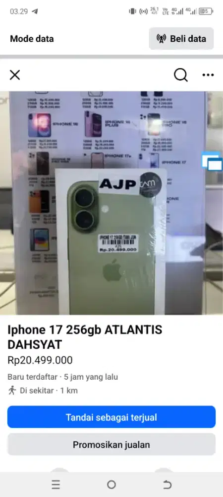 iPhone 17 256gb ATLANTIS DAHSYAT