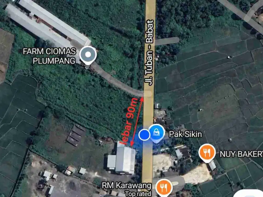 Kavling Raya Tuban. Area Gudang dan Industri.