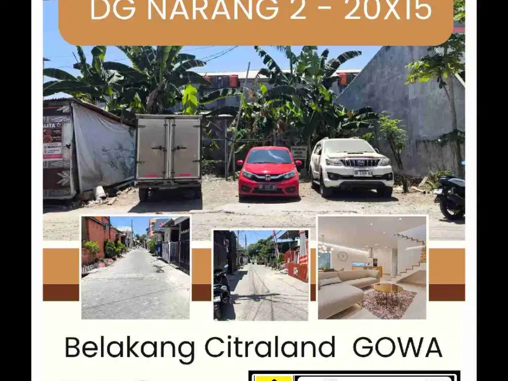 Tanah Jl Abd Muttalib Dg Narang II 
20X15 Belakang Citraland
Dekat Mesjid
Rp.  550 JT