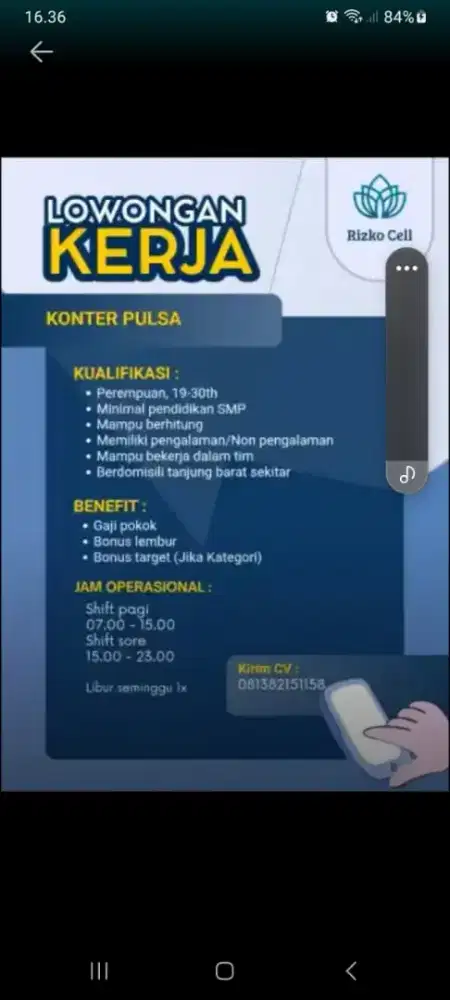 Lowongan Konter Pulsa