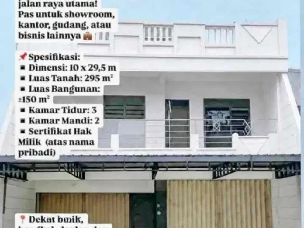 Disewakan Murah Ruko Raya Gelam Candi Sidoarjo