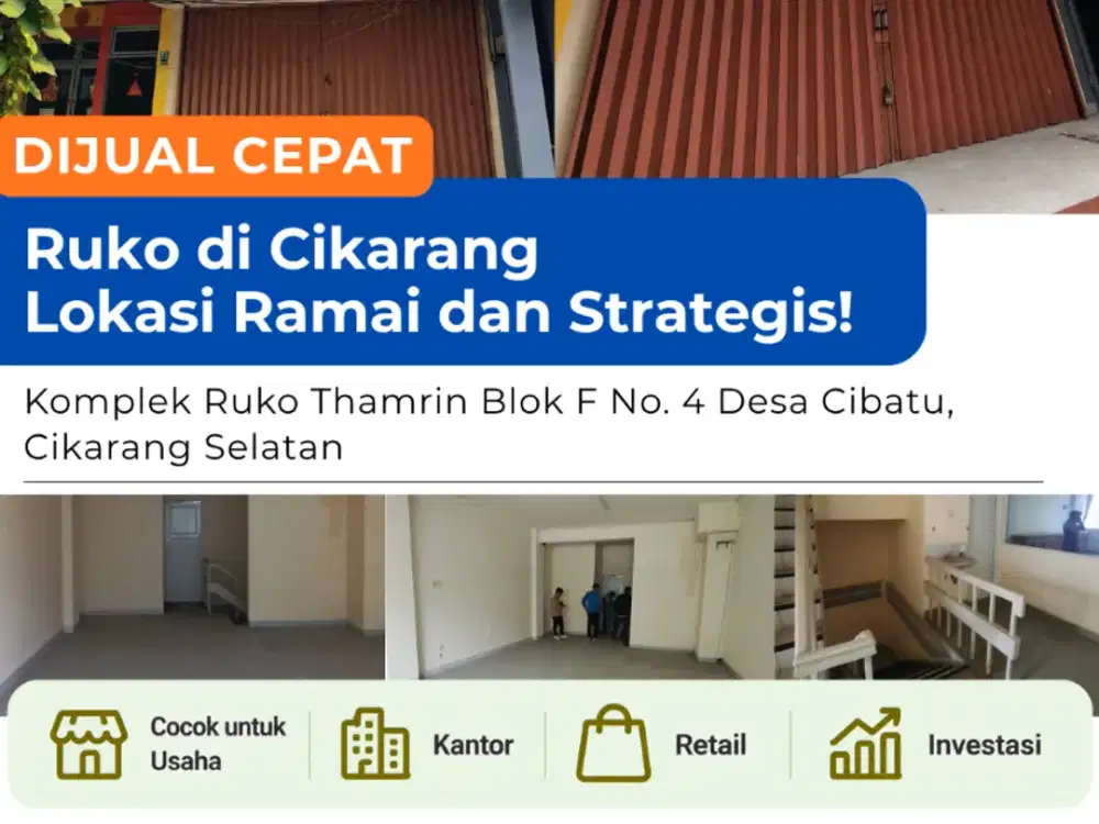 [Jual] Ruko Siap Pakai di Lokasi Ramai dan Strategis!