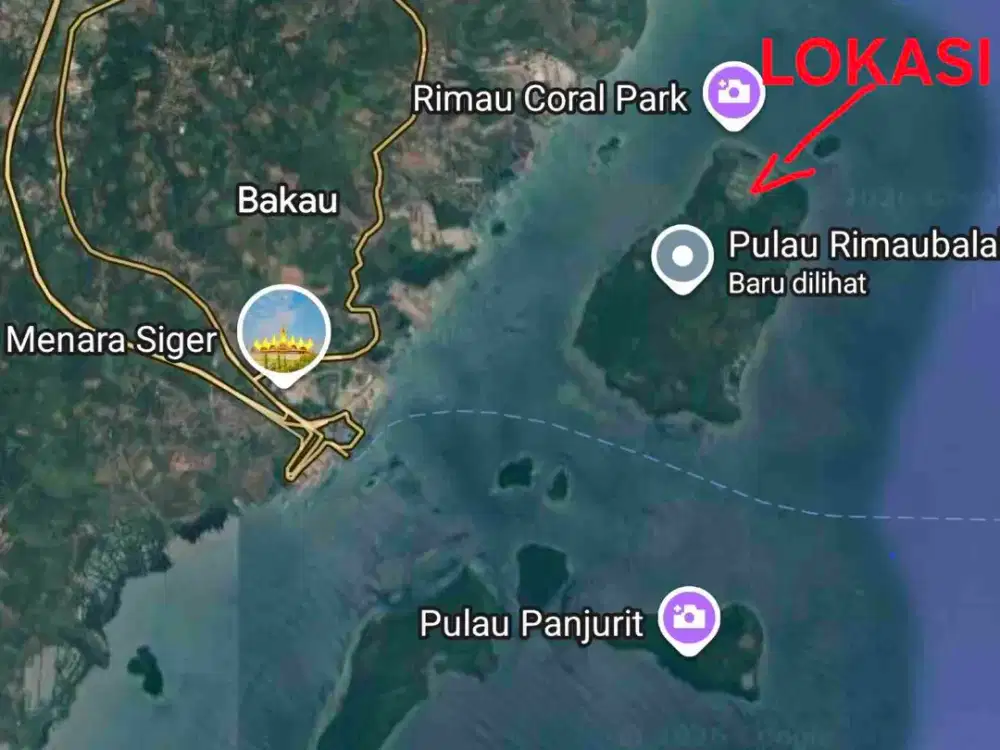 tanah di pulau rimau dekat pelabuhan bakauheni