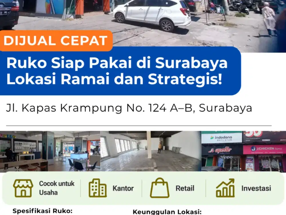 [Jual] Ruko Siap Pakai di Lokasi Ramai dan Strategis!