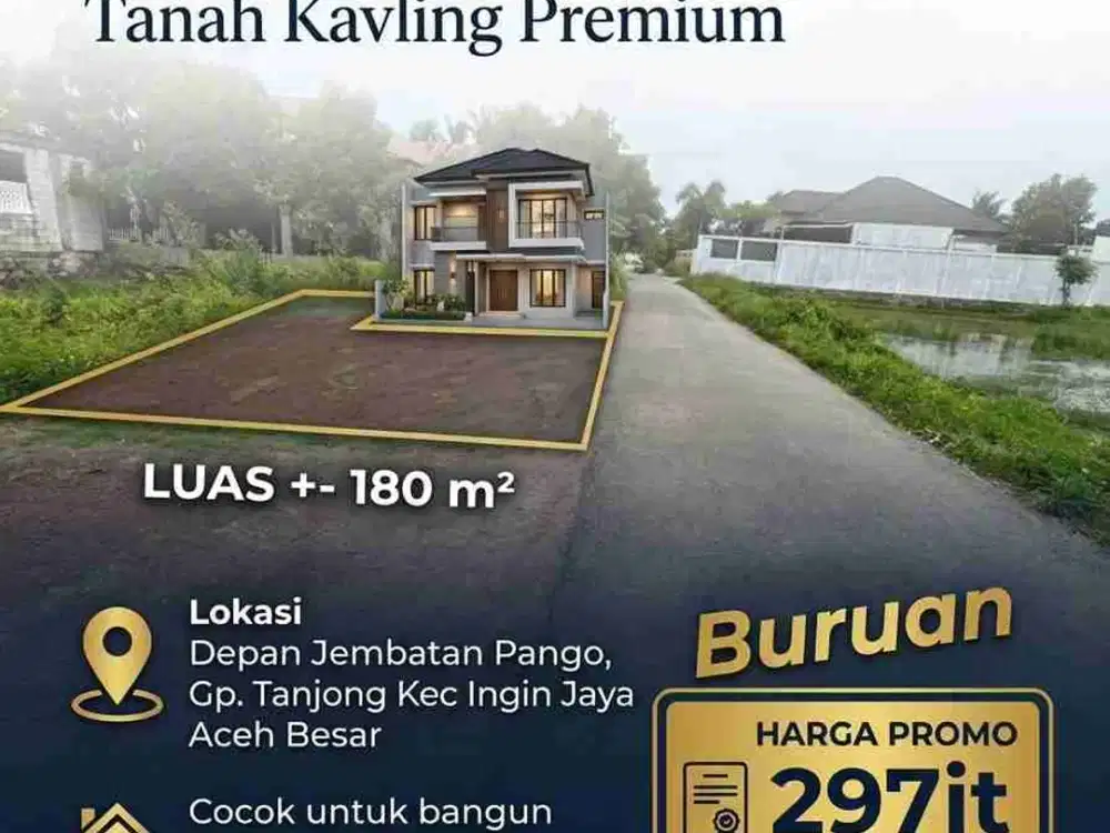 Kavling Premium 180m2 Dekat Jembatan Pango