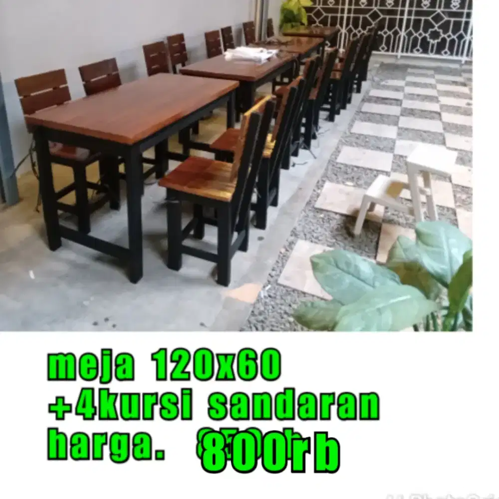 Meja kursi makan resto, meja kursi kios Cafe,  meja  warung