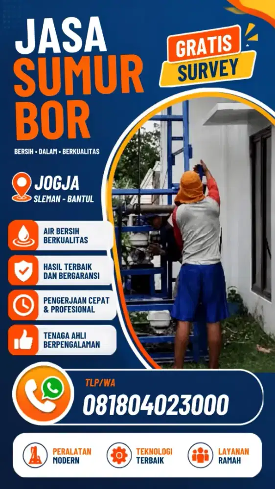 SERVICE SERVIS POMPA AIR 24 JAM SUMUR BOR JOGJA SUNTIK GALI  SEDOT WC