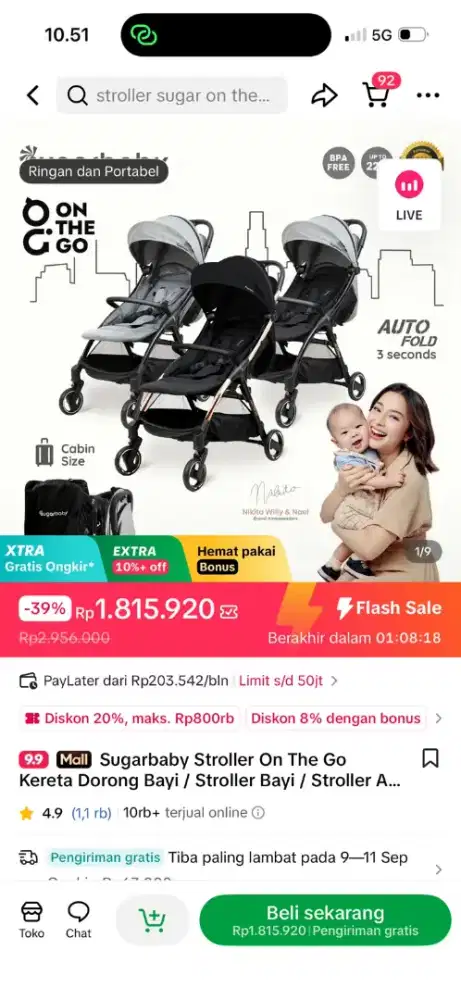 stroller bayi kondisi masih baru