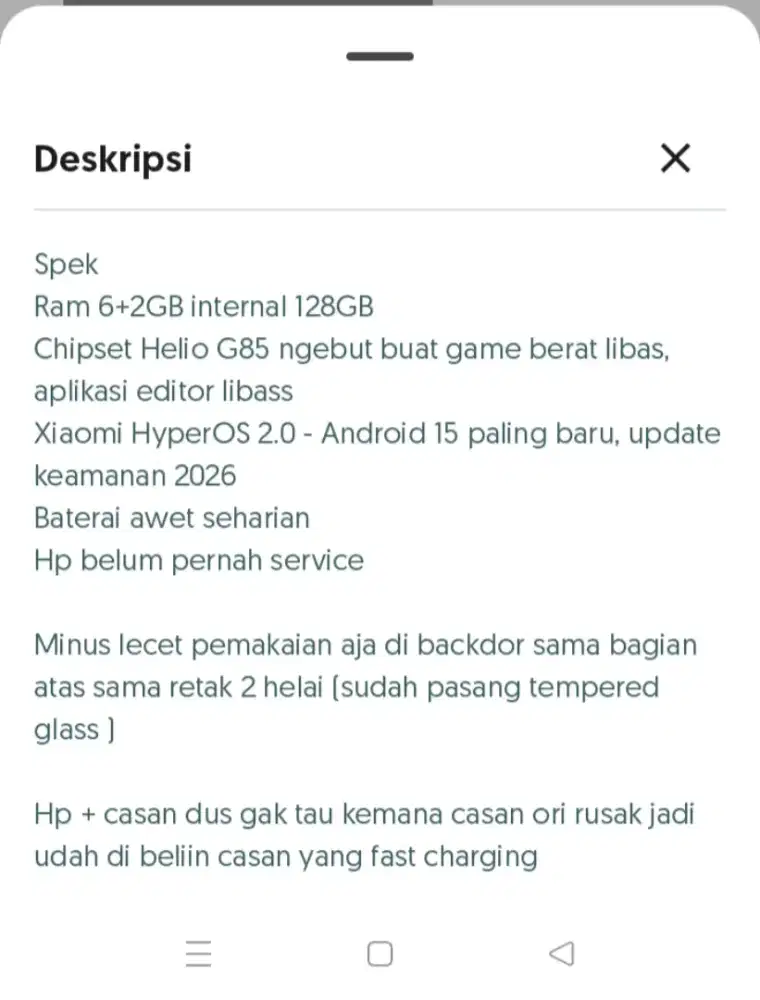 DIJUAL REDMI 13C RAM 6+2GB INTERNAL 128GB