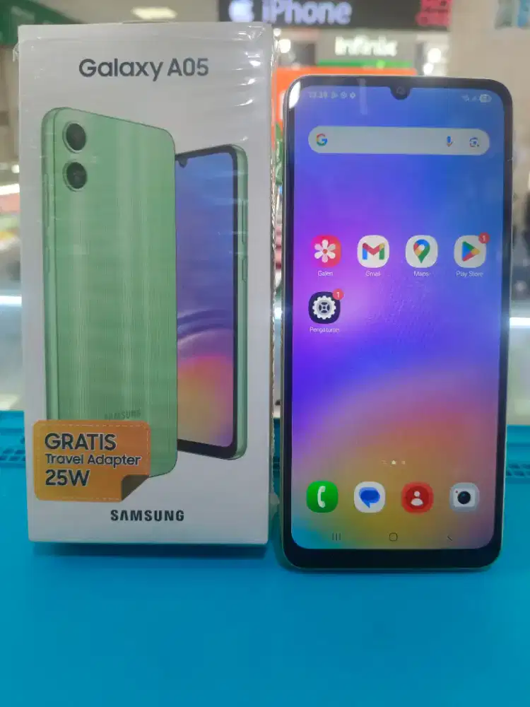 Jual fullset handphone second Gal samsung A05 4/64gb tdk ada minus