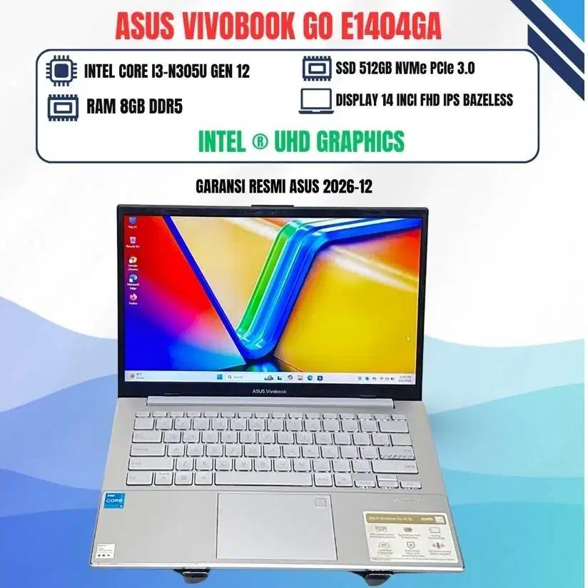 ASUS VIVOBOOK GO E1404GA CORE I3-N305 RAM 8GB SSD 512GB NVME 14in