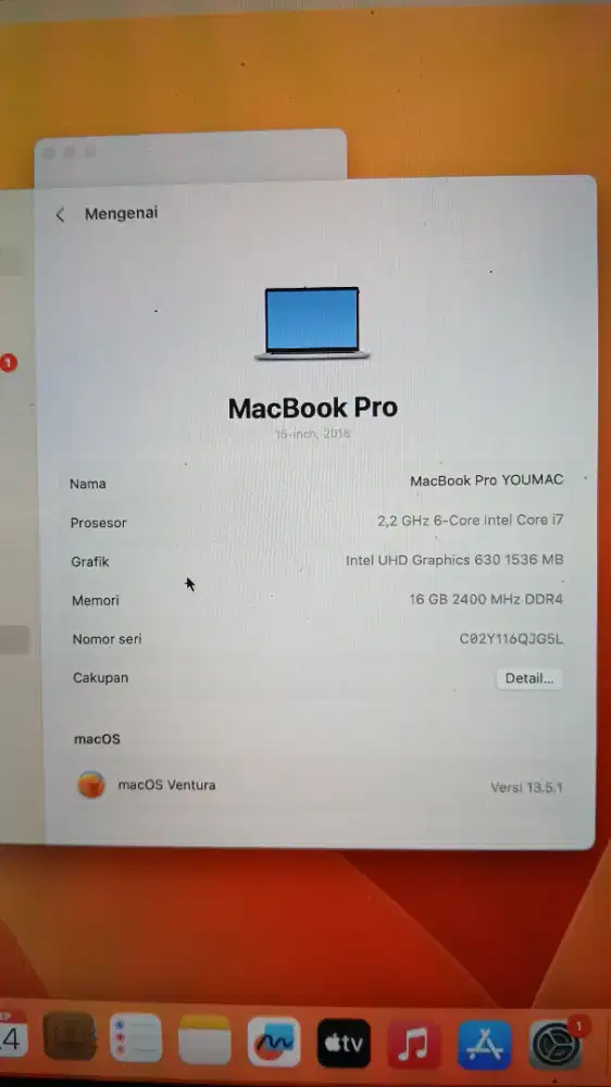 Macbook pro 15-inch.2018  16\256gb