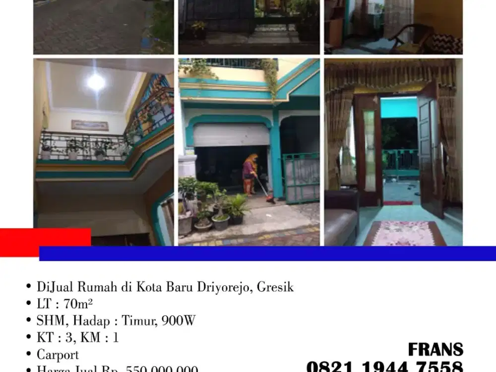 DiJual Rumah di Kota Baru Driyorejo, di Gresik