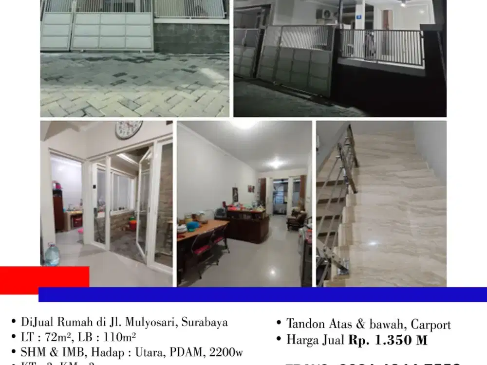DiJual Rumah di Jl. Mulyosari, di Surabaya