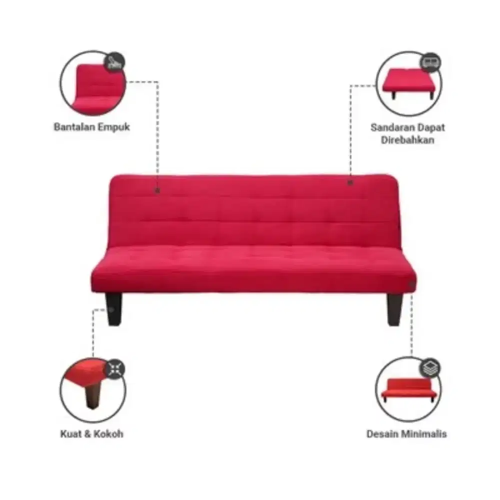 GWINSTON SOFABED RED SELMA