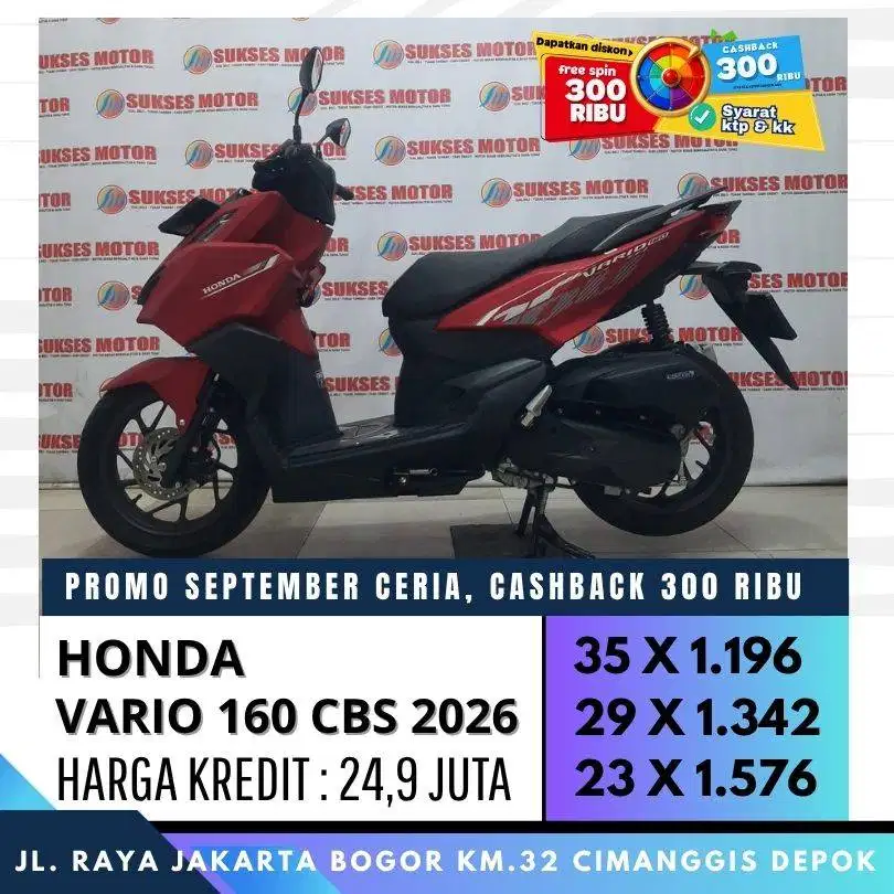 VARIO 160 CBS 2026 MULUS CASH KREDIT PROMO DOUBLE CASHBACK UPTO 600